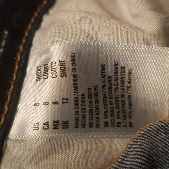 Dark Wash American Eagle Skinny Kick Leg Jeans - Picture 4 of 4
